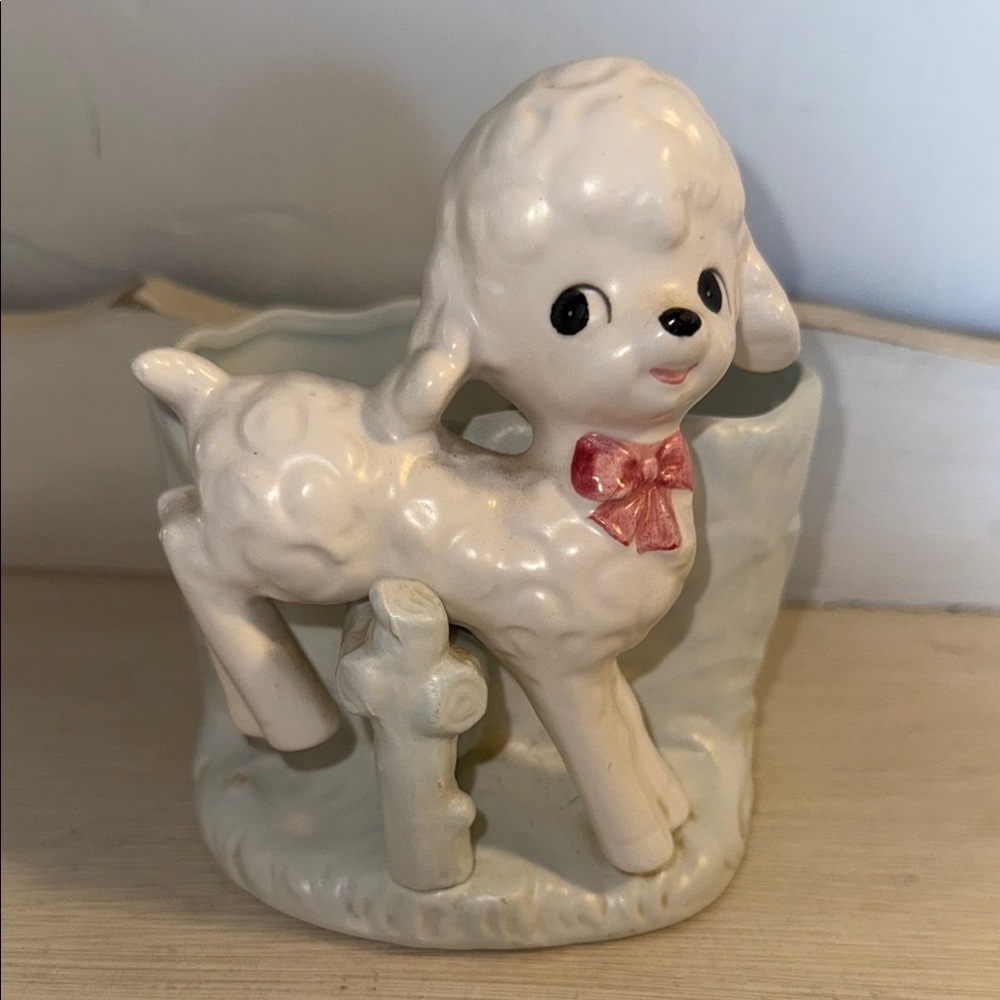 Whimsical Pink and White Holiday Decor Figurine